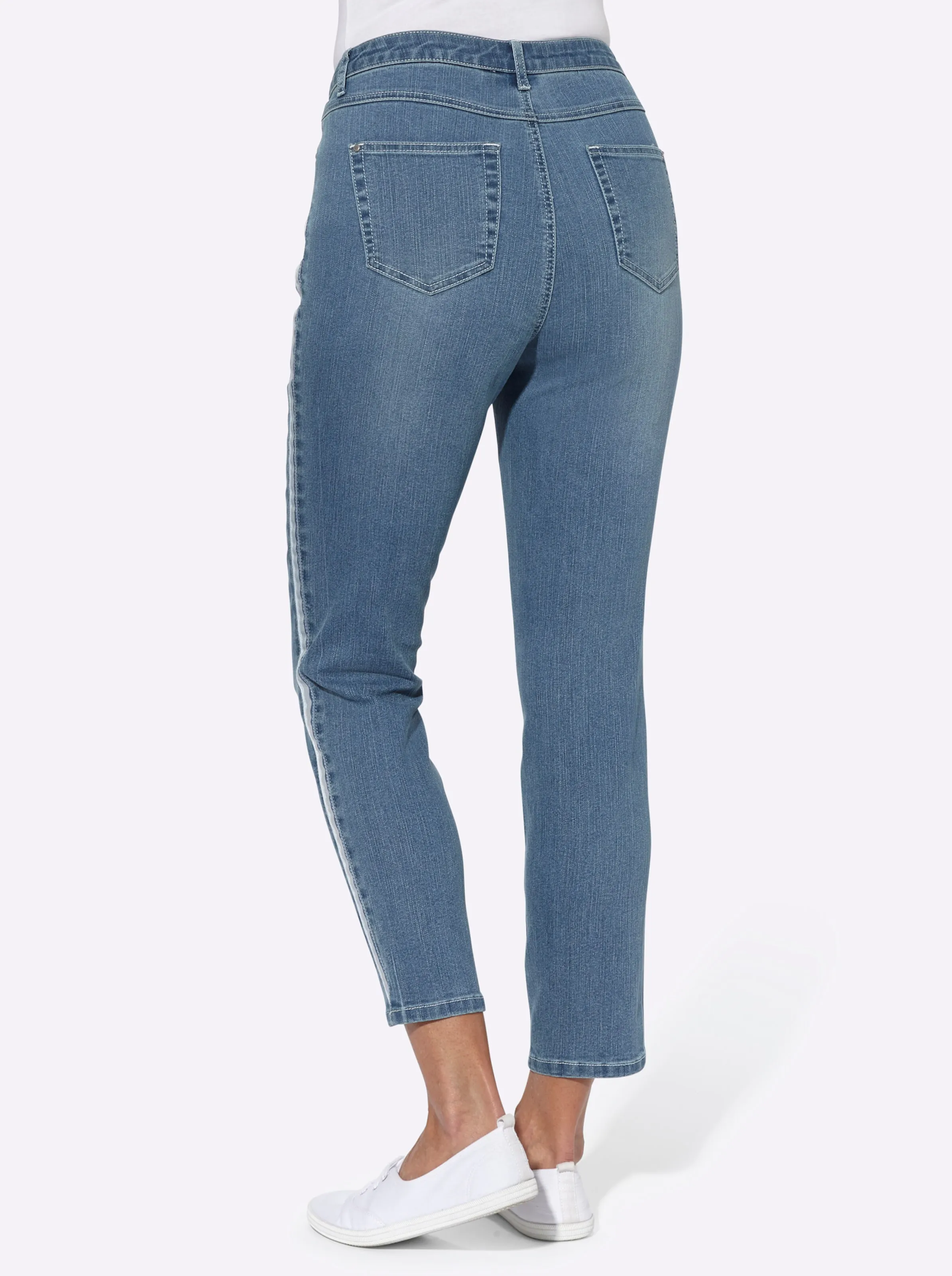 7/8-Jeans in blue-bleached