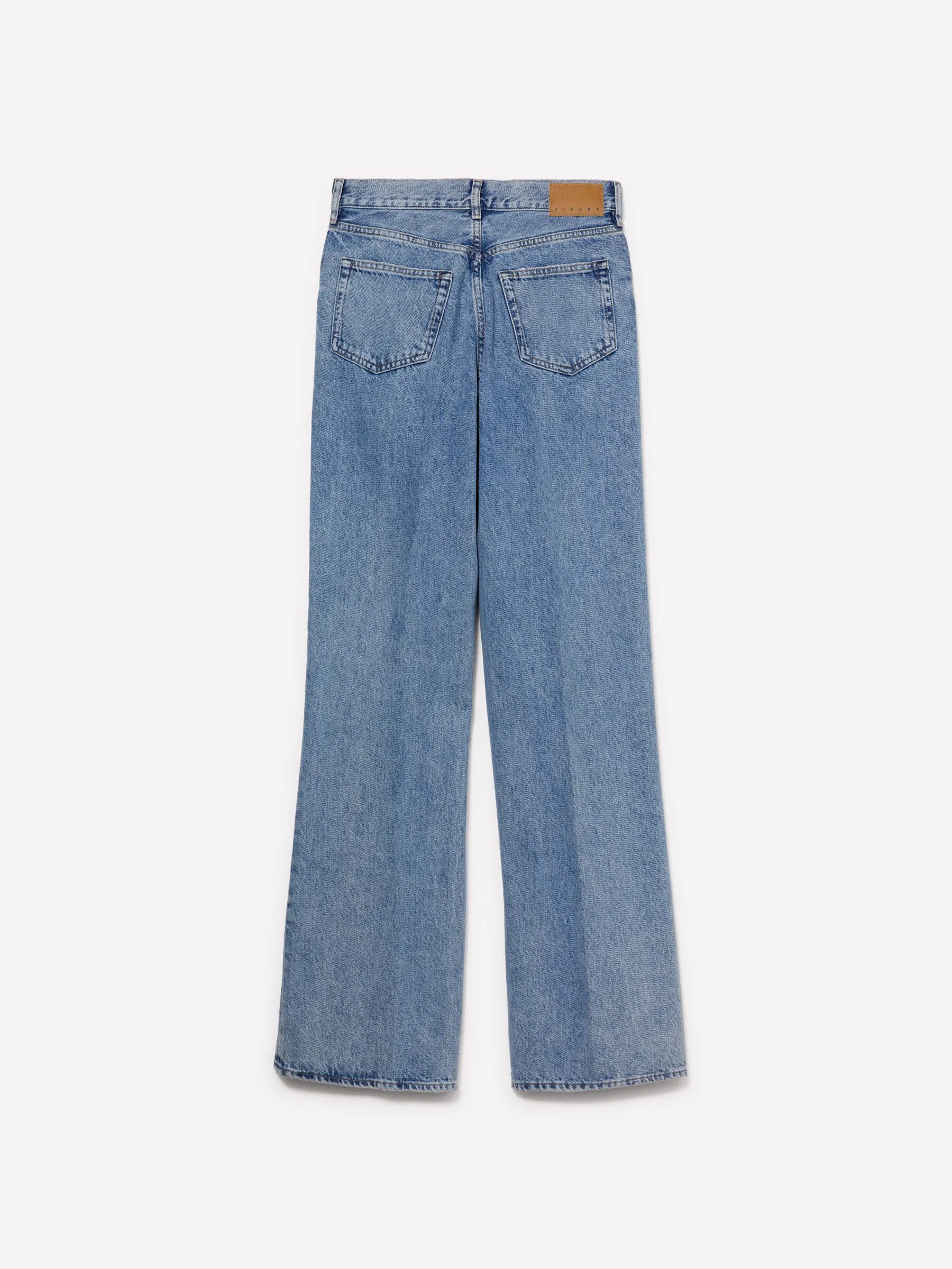 Blaue Jeans wide leg mit hoher Taille, Blau 