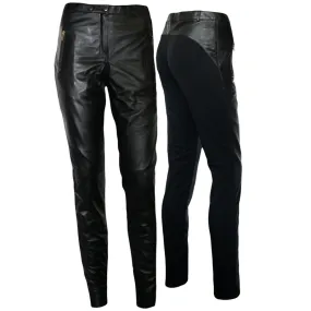 Damen Lederhose aus Lammnappa Leder Leggings mit elastan echtleder Hose 