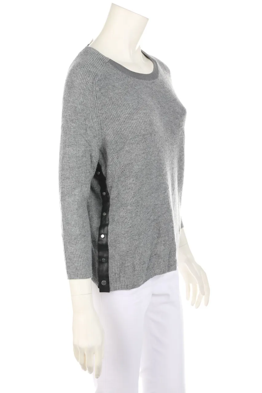 DIESEL - Strick-Pullover mit Kunstleder-Details - L