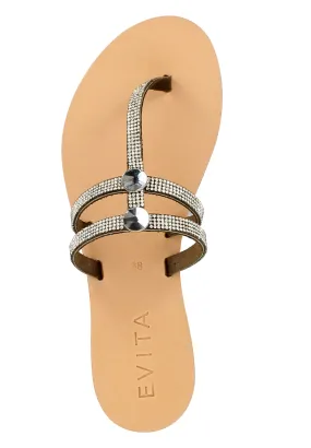 EVITA Sandale in Dunkelbeige