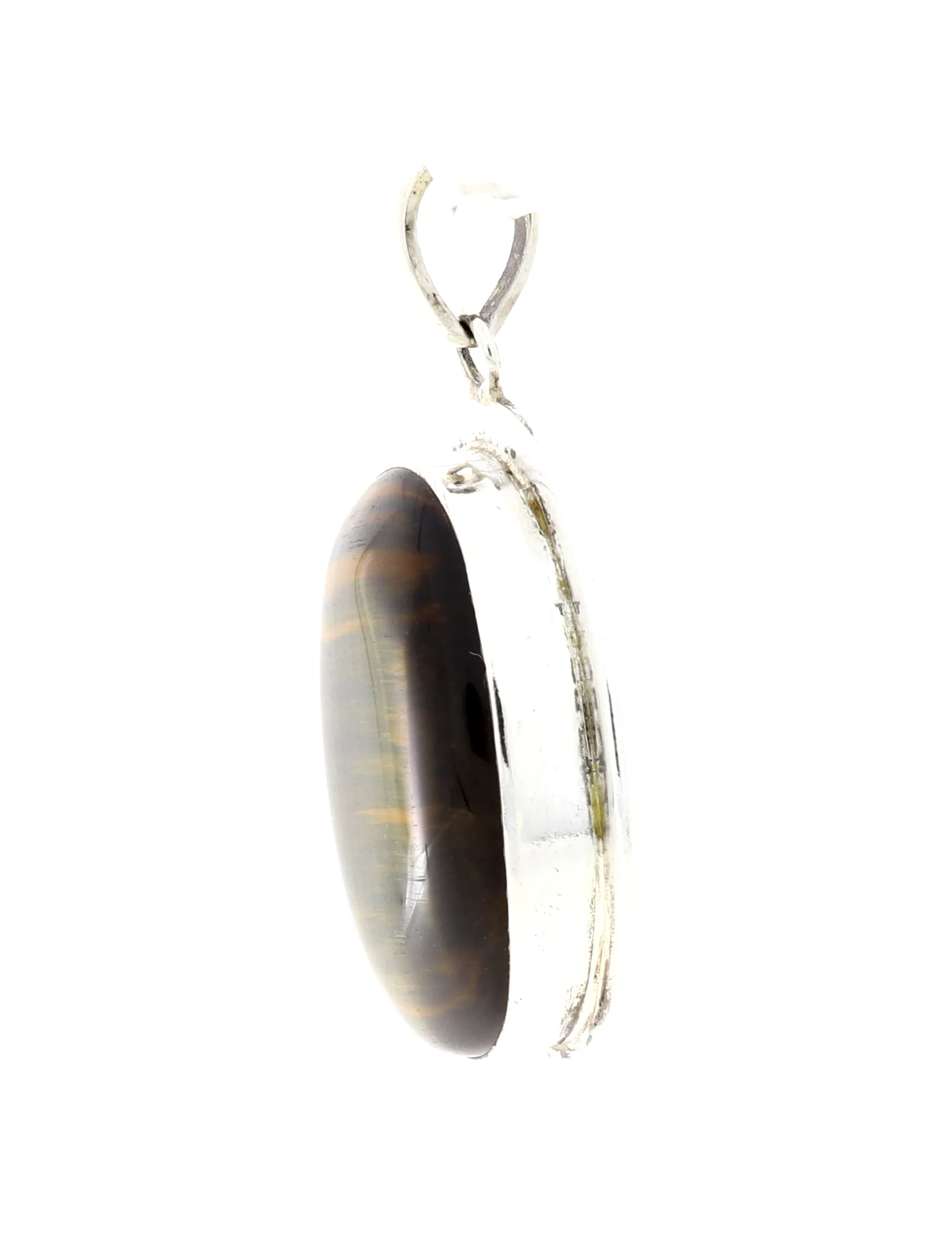 Halskette Anhänger großes Falkenauge für Kette Echt Silber 55 x 33 mm VI-28