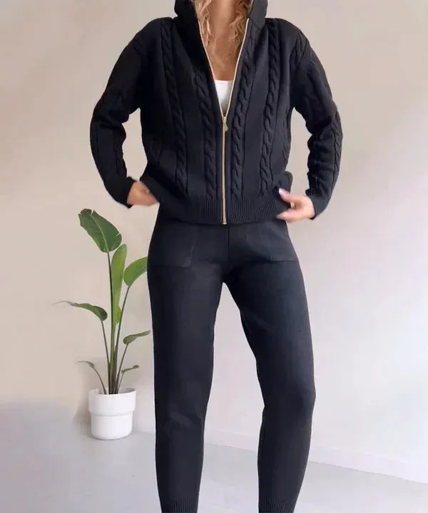 Heidi-Mode | Tweed-Set Zweiteiliges Casual-Set Für Damen