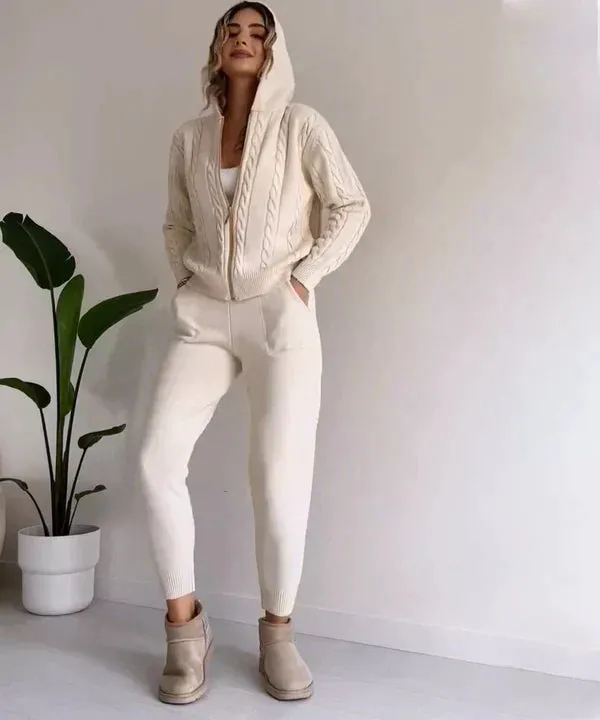 Heidi-Mode | Tweed-Set Zweiteiliges Casual-Set Für Damen