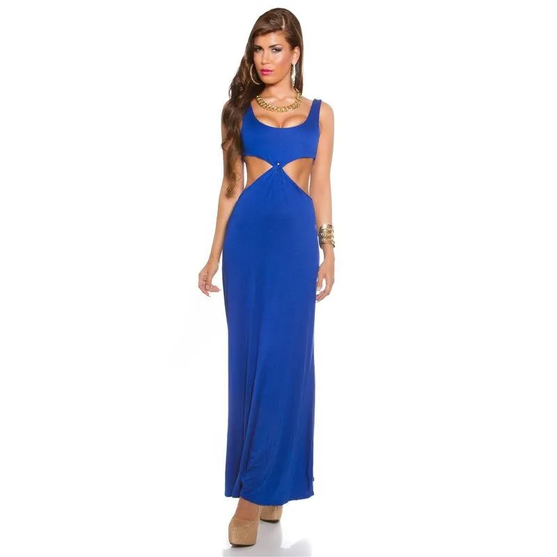 Langes Goddess-Look Maxi-Abendkleid mit Cut-Outs Royal Blau