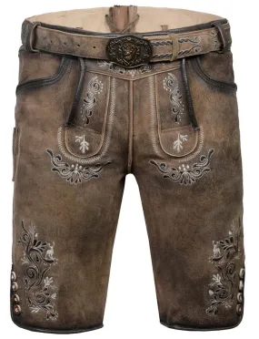 Lederhose Andreas kurz mit Gürtel rocky