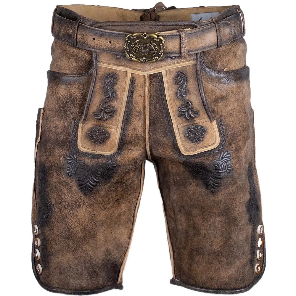Lederhose Tobias kurz mit Gürtel