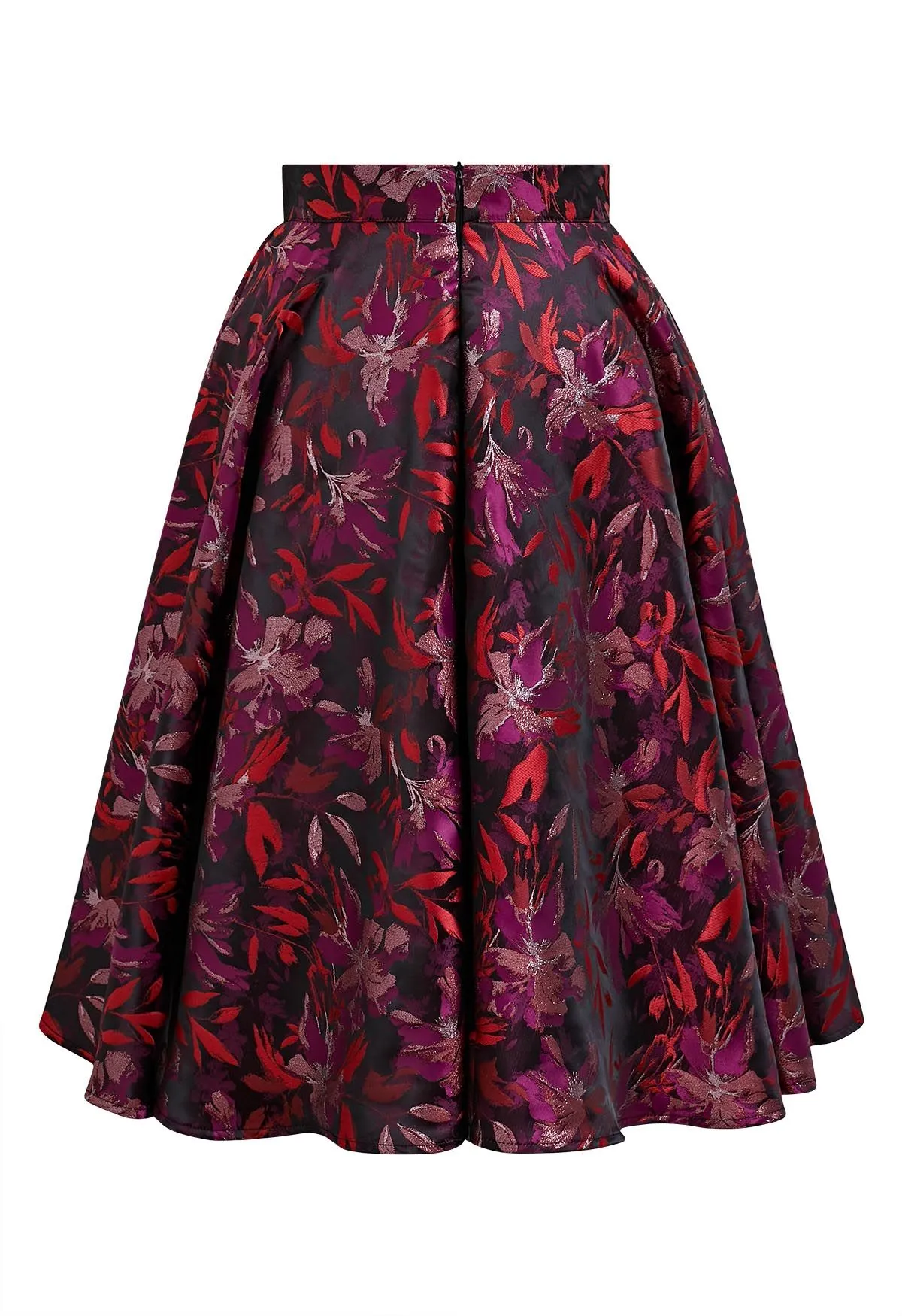 Midnight Bloom Jacquard-Midirock in A-Linie