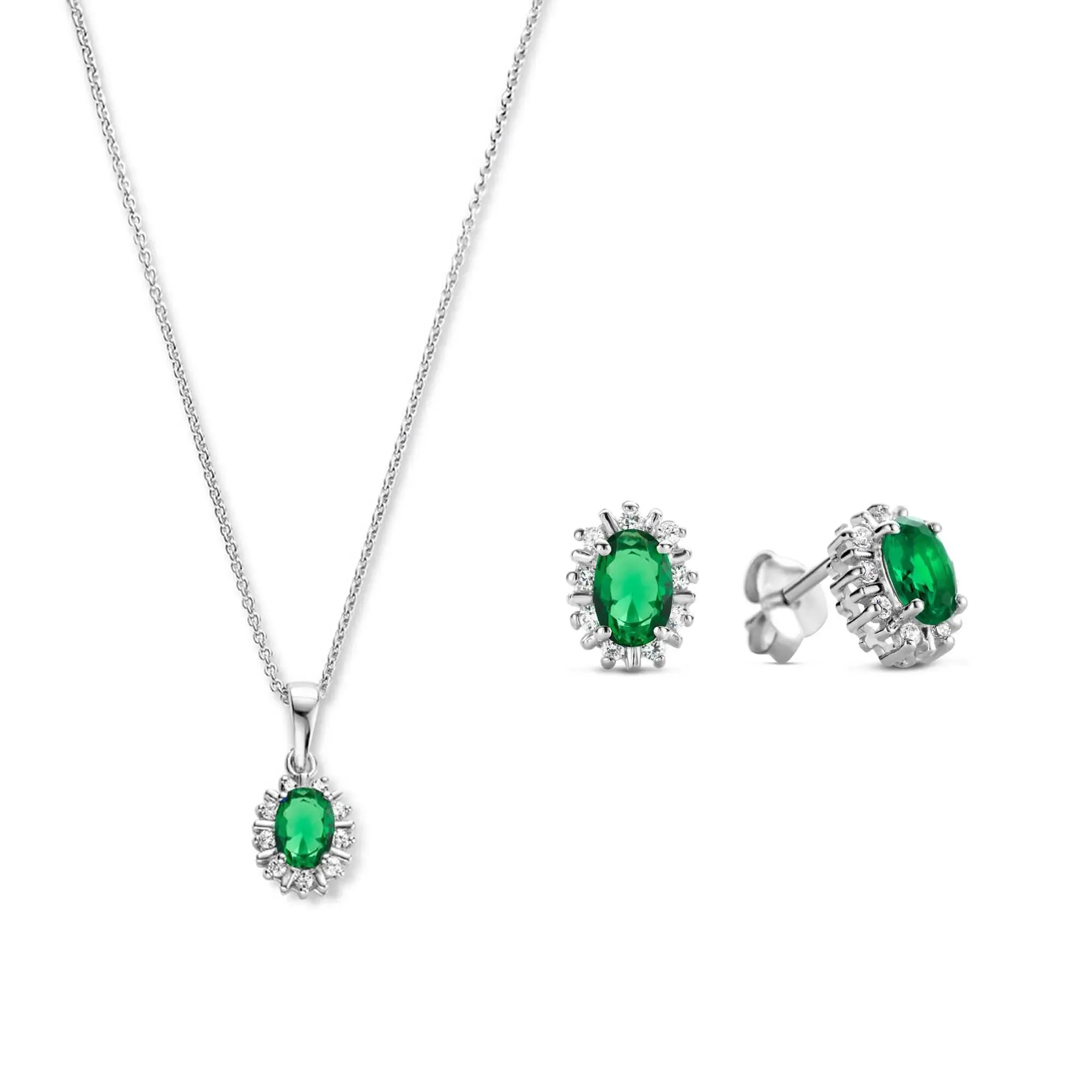   Parte Di Me  Parte Di Me Sorprendimi damen Geschenkset Silber P Grün  Mittellange Halskette 