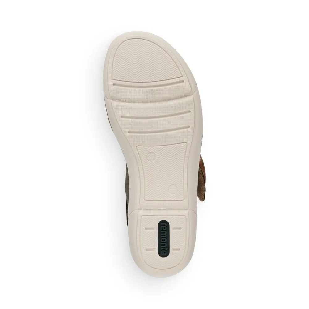 Remonte Sandale Leder Klettverschluss grün weiß R6853-54
