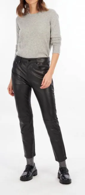 Schwarze Damen Lammlederhose &quot;63961&quot;