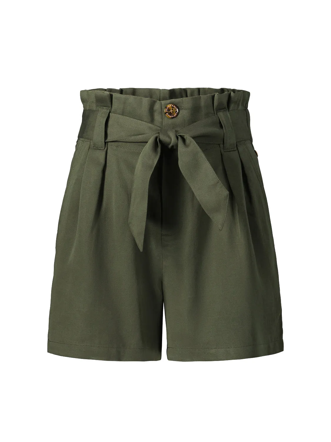 Scotch & Soda Shorts High-rise paper bag Olive Green