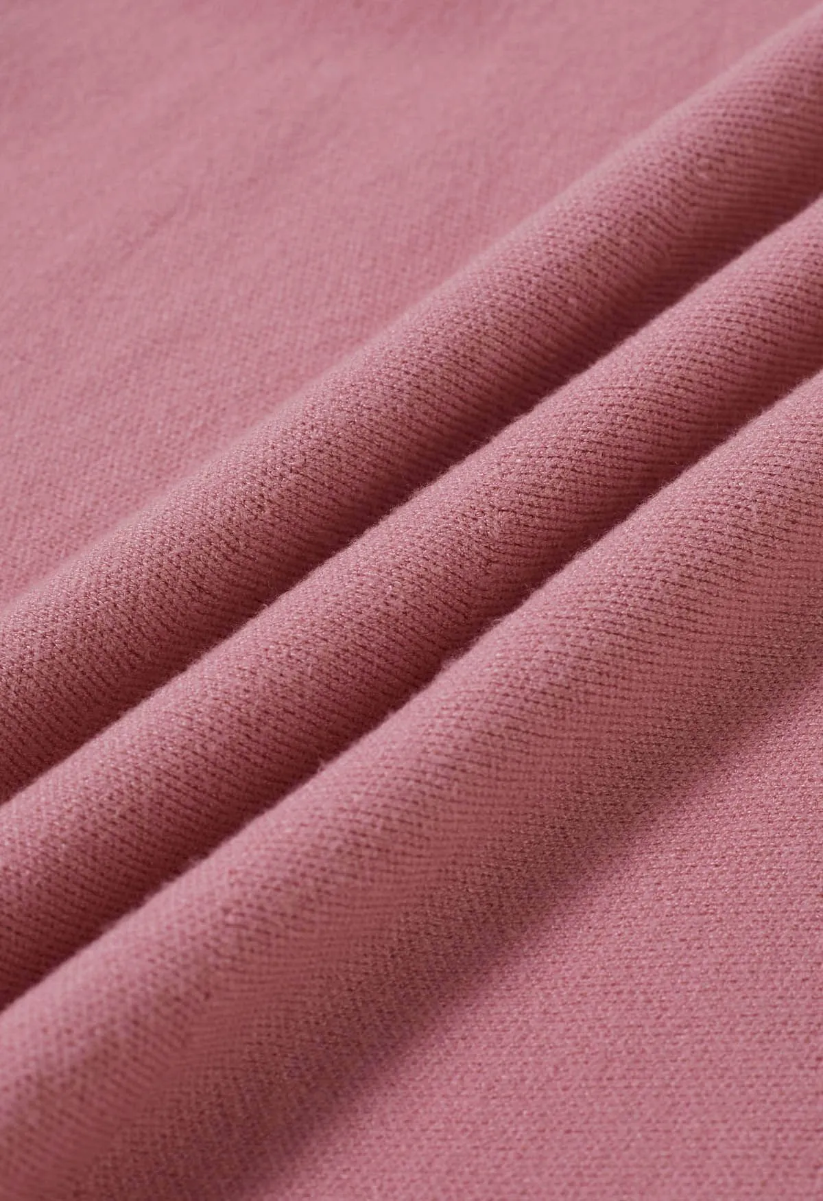 Strick-Midirock mit Rüschensaum in Rosa