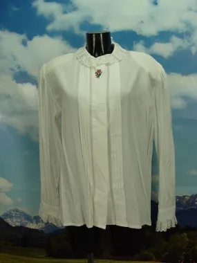 Super süße Dirndlbluse Damen mit Stickerei, Spitze Trachtenbluse TB758 Gr.46