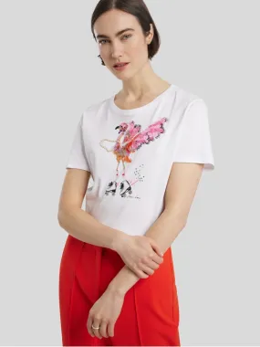 T-Shirt mit Flamingo Print