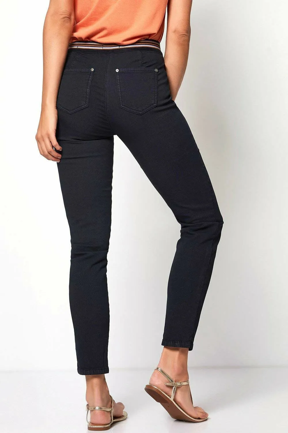 TONI Damen Jogger Pants mit sportivem, gestreiften Gummibund 36 Marine