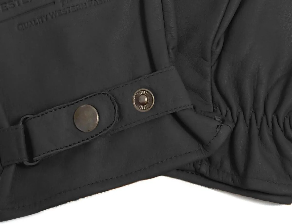 Westernwear Soft leather western riding gloves black