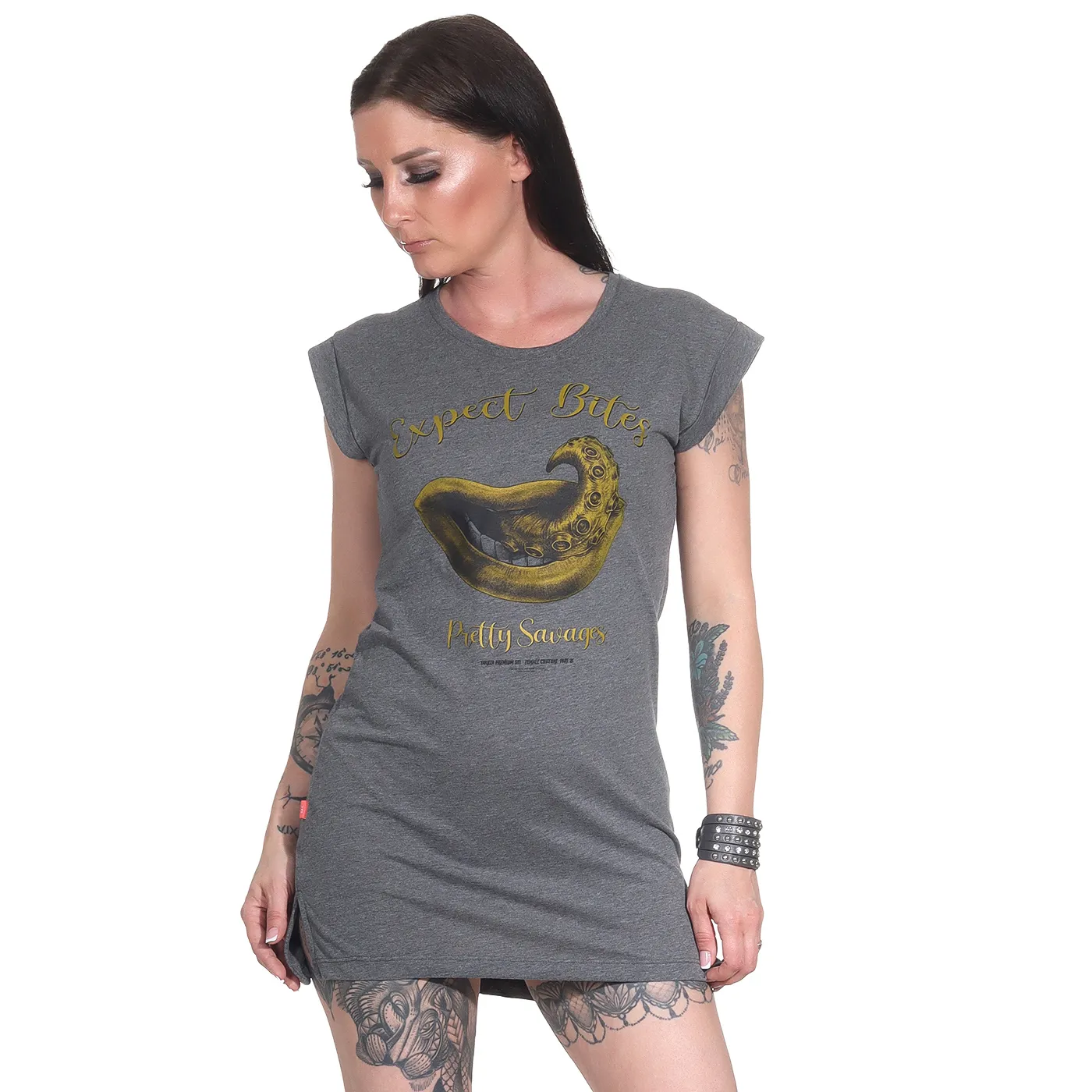 Yakuza Premium Damen Longshirt 3333 grau-         
